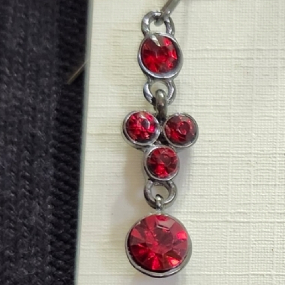 Liz Claiborne Ruby Red Drop Earrings